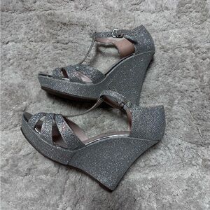 Rhinestone wedge shoes